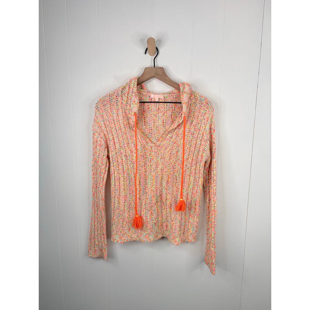 🧺 5 for $25 Sale Lisa Todd Skittles Confetti Knit Hoodie Sweater Size XS Orange - Picture 4 of 11